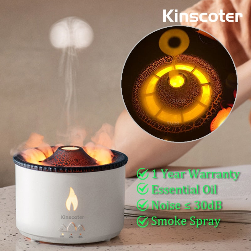 Volcano Aromatherapy Diffuser 360ML Essential Oil Aroma Diffuser with  Colorful Lights Home Ultrasonic Cool Mist Air Humidifier